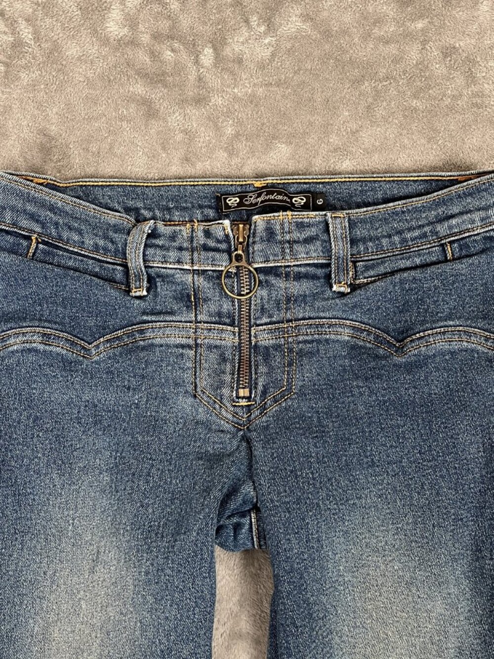 VTG Serfontaine Easy Rider Bootcut Jeans Women's 28 Low Rise Flare Designer Y2K - Picture 3 of 10